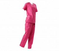 SKSN005 Customized operating gowns short sleeve nurse's clothes hand washing clothes beauty salon uniform split suit hand washing clothes hand washing clothes operating gowns manufacturer side view